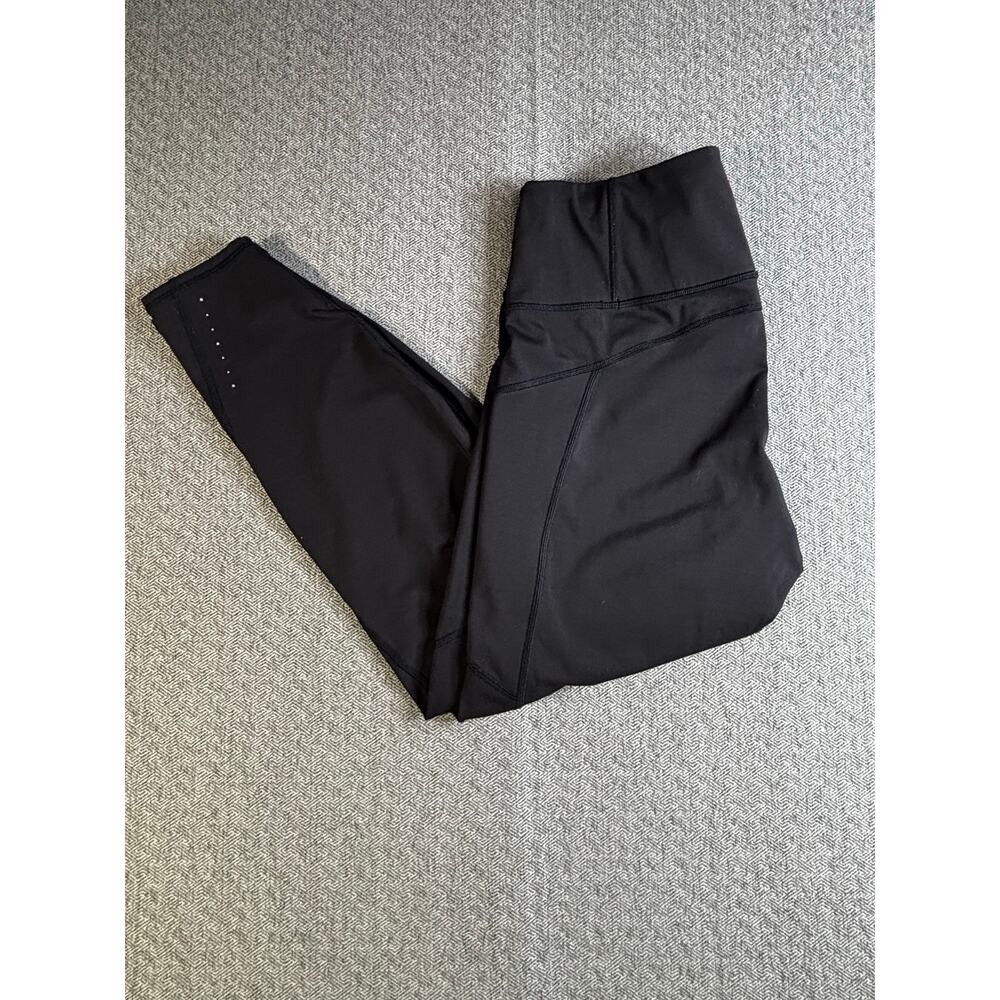Athleta Ranier Leggings Sz L 7/8 Ankle Length Black Legging Pocket
